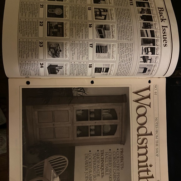 🎉5/$10🎉 Woodsmith magazine number 61 February 1989 country pine corner cabinet - Picture 2 of 9